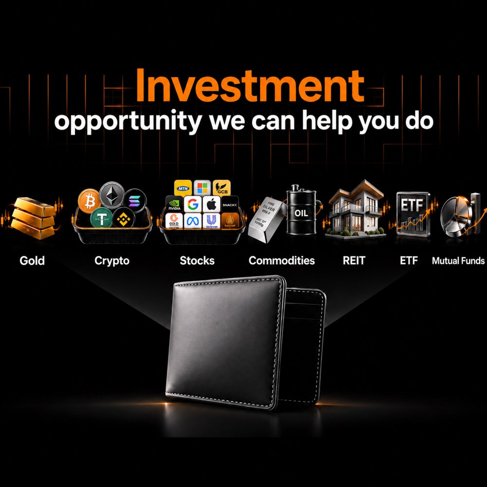 Investment opportunity we can help you do: Gold, Crypto, Stocks, Commodities, REIT, ETF, Mutual Funds